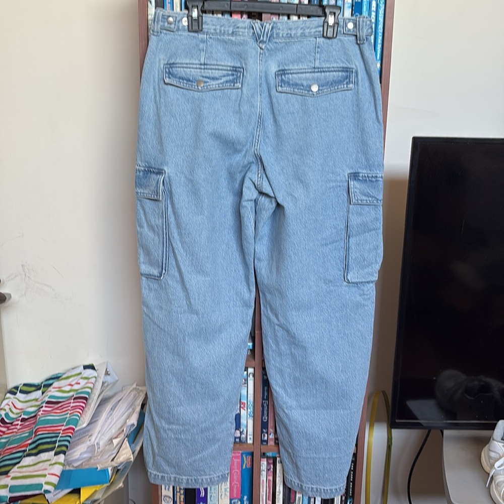 NWT Madewell Low-Slung Straight Cargo Light Wash Jeans Sz 30 - Picture 10 of 15